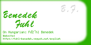 benedek fuhl business card